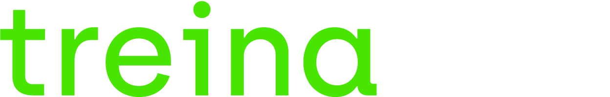 Logotipo do programa TreinaDev onde a palavra treina é escrita em verde fluorescente e a palavra dev é escrita em branco